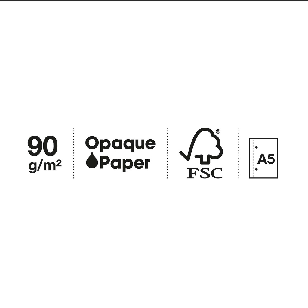 Cuaderno espiral 5X5 A5 90g 80h 1B T/D 2T microperforado Between The Lines Miquelrius 