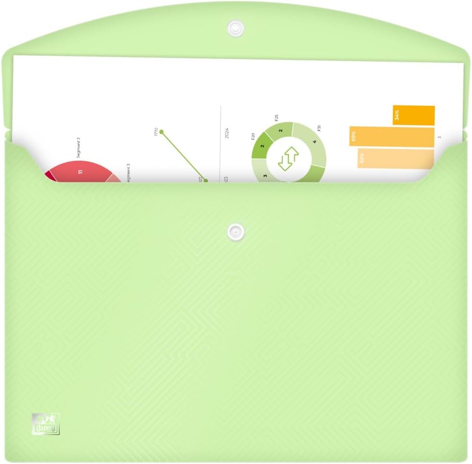 Sobre dossier broche A4 plástico colores surtidos pastel Urban Oxford