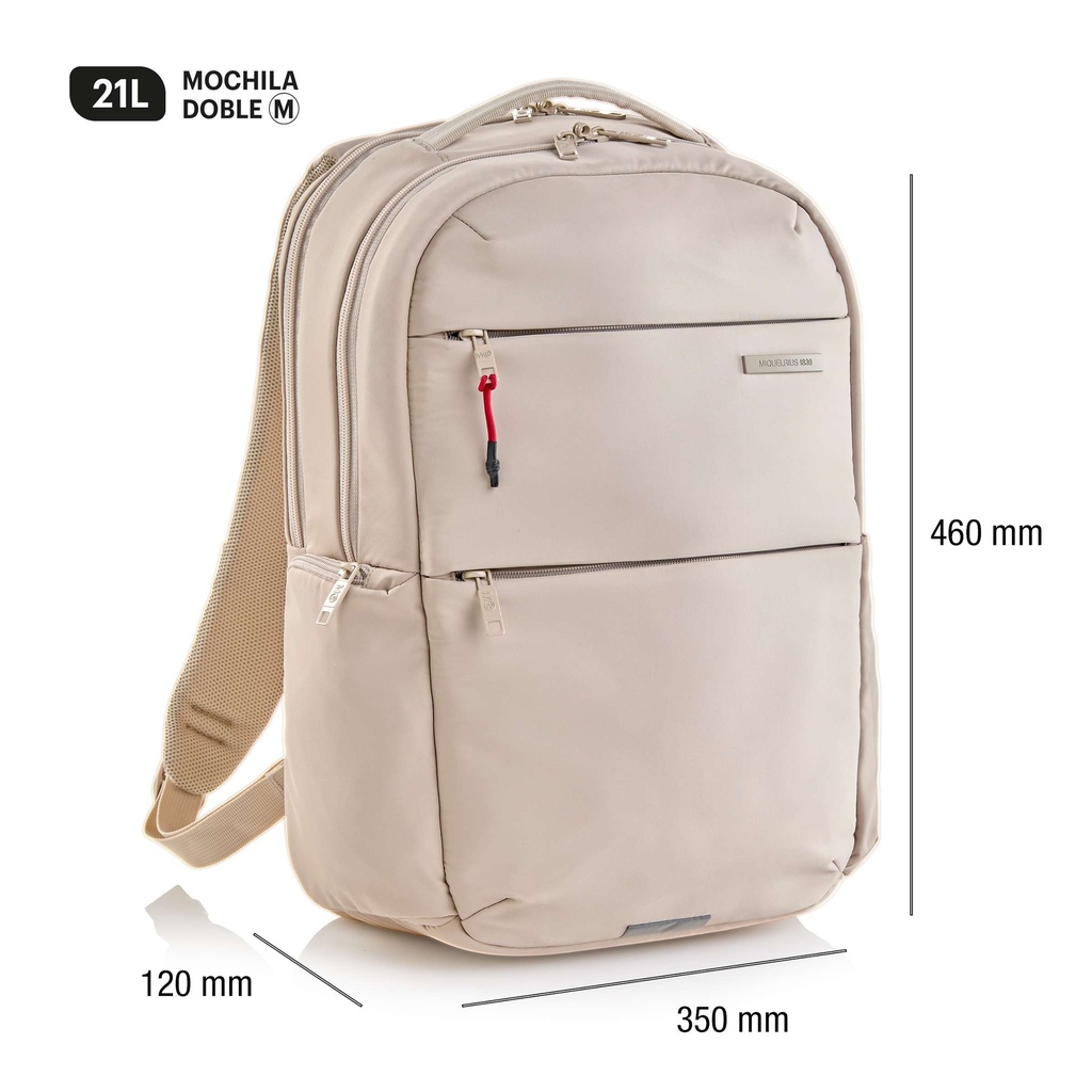 Mochila Mediana Beige Bag To Work Miquelrius