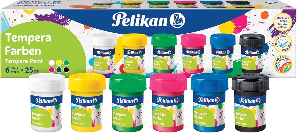 Tempera escolar 25ml 6 colores Pelikan