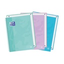 Pack 3uds cuadernos espiral 5X5 A4+ 90g 80h T/E microperforado Europeanbook 1 colores pastel Oxford