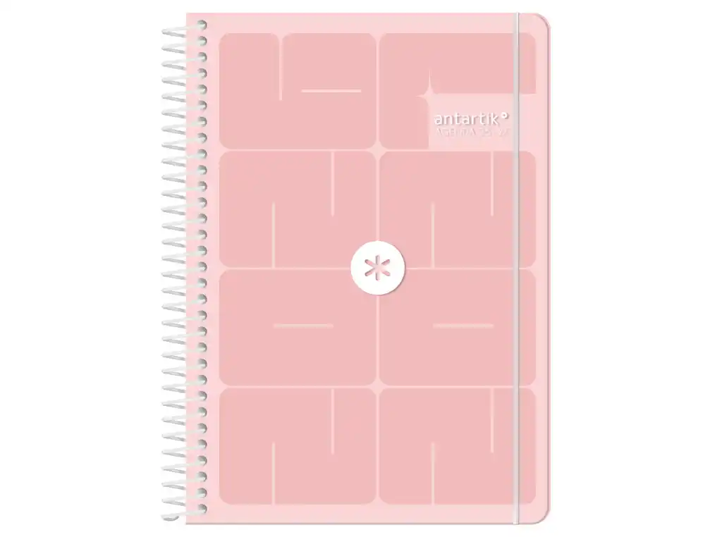 Agenda escolar 26-27 espiral essentials día página a5+ bilingue 80g FSC rosa Antartik