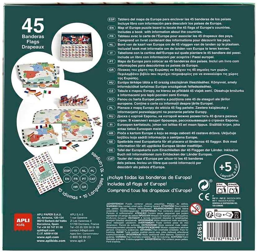 Puzzle Banderas de Europa para aprender geografía +5a Apli