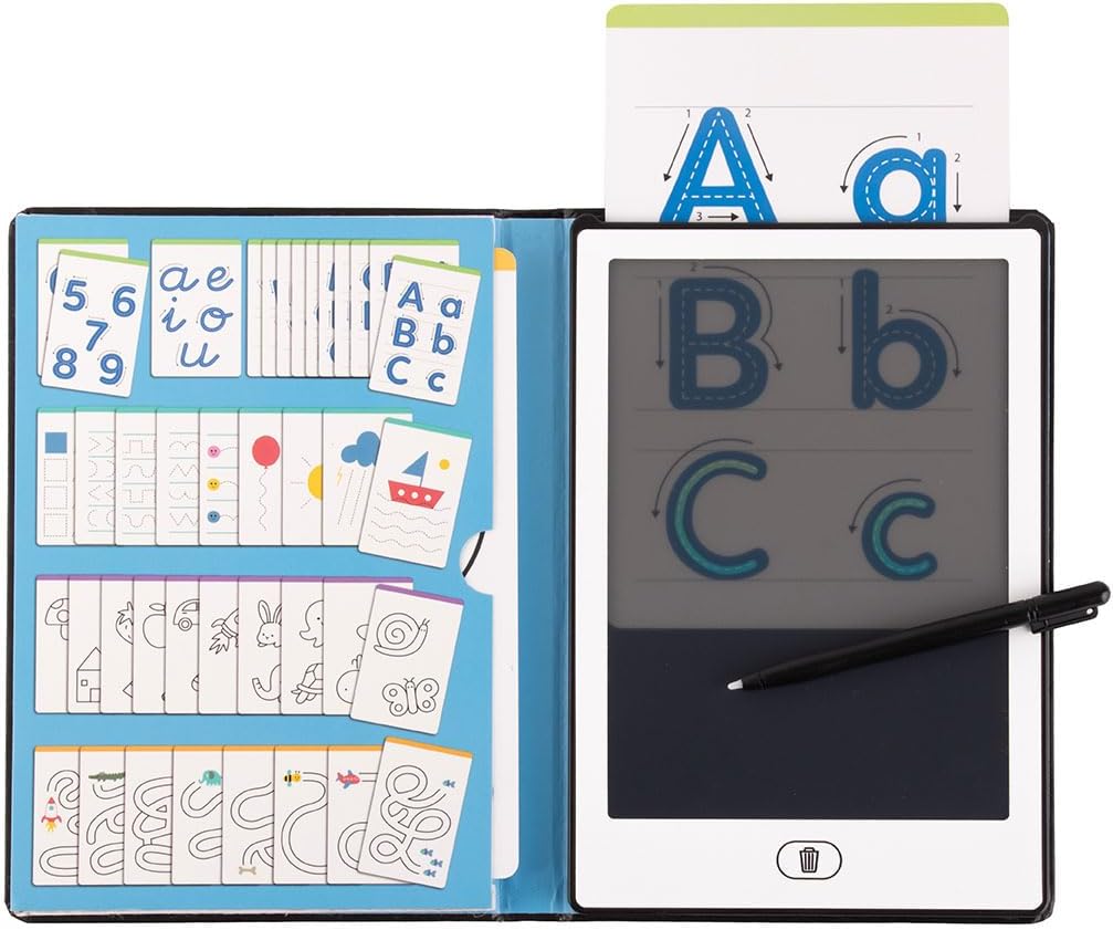 Pizarra LCD educativa Draw and Learn con plantillas para trabajar la grafomotricidad +4a Apli