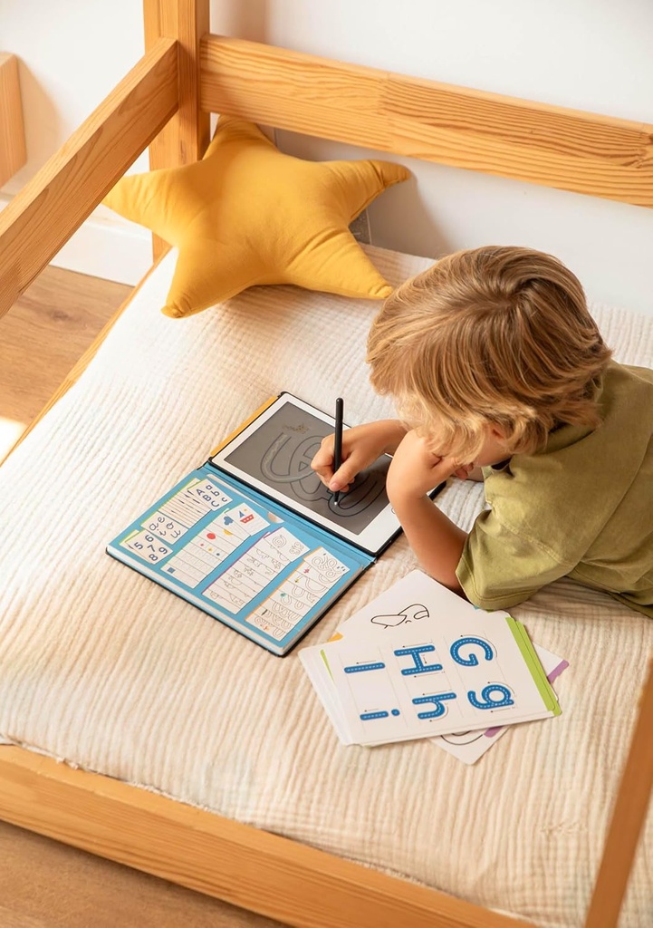 Pizarra LCD educativa Draw and Learn con plantillas para trabajar la grafomotricidad +4a Apli