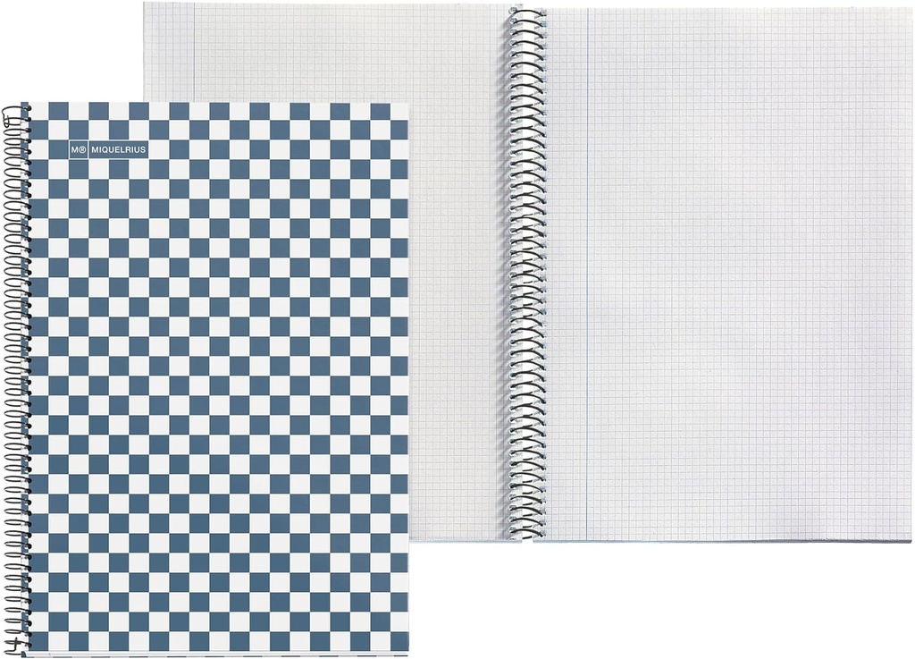 Cuaderno espiral 4X4 Fº 90g 80h T/D C/M Damero MiquelriusR