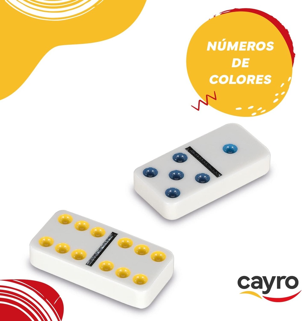Dominó - + 6 Años - Modelo Multicolor con Fichas de Colores - Juego Clásico de Mesa para Niños y Adultos - Ideal para Viaje - 2 a 4 Jugadores