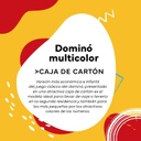 Dominó - + 6 Años - Modelo Multicolor con Fichas de Colores - Juego Clásico de Mesa para Niños y Adultos - Ideal para Viaje - 2 a 4 Jugadores