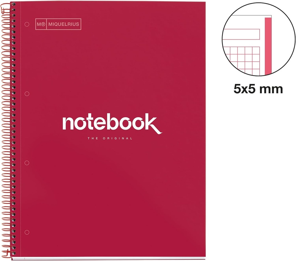 Cuaderno espiral 5x5 A4 90g 80h 1B T/D microperforado Emotions Miquelrius