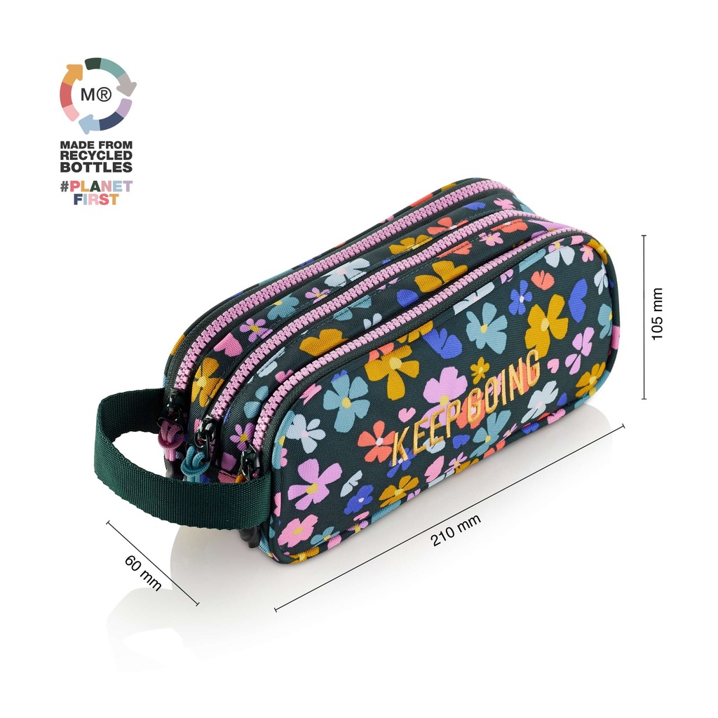 Estuche portatodo Triple Con Asa Reciclado Spring Night Miquelrius