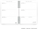 Agenda 2026 semana vista, Similar A5+ (160.5 x 218 mm), Planificación semanal, Tapa texturizada, Papel 100 g/m², Cierre elástico, Espiral metálico dividido, Español-EN-PT, Malva Miquelrius
