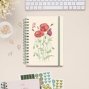 Agenda 2026 día por página, Similar A5+ (164 x 218 mm), Planificación diaria, Doble espiral, Cubierta cartón plastificado, Papel 100 g/m², 6 idiomas, Stickers, Diseño EntreDos, Amapola Miquelrius