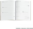 Agenda 2026 semana vista, Flexible y fácil de llevar (122 x 168 mm), Cubierta cosida suave tipo piel, Papel 80 g/m², Planificación semanal, Español-EN-PT, Cuadros silver Miquelrius