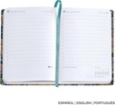 Agenda 2026 día por página, Fácil de llevar (122 x 168 mm), Planificación diaria, Cubierta rígida cartón, Espiral, Cierre goma elástica, Papel 80 g/m², Español-EN-PT, Miquelrius