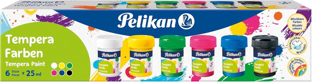 Tempera escolar 25ml 6 colores Pelikan