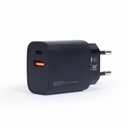 Cargador usb 2xusb tipo C y 3.1 18 W negro Gembird