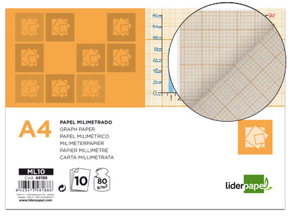 Papel milimetrado A4 80gr 10h Liderpapel