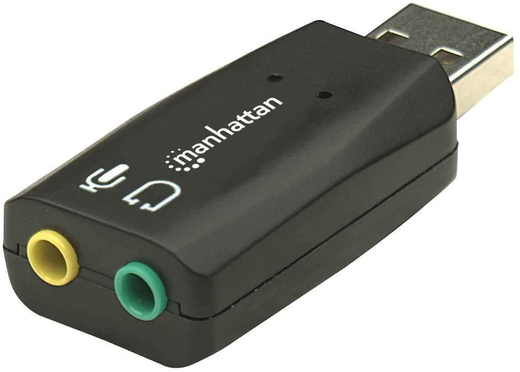 Adaptador audio 3-D USB negro manhattan