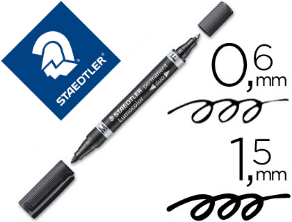 Rotulador permanente doble punta 0.6mm 1mm Lumocolor