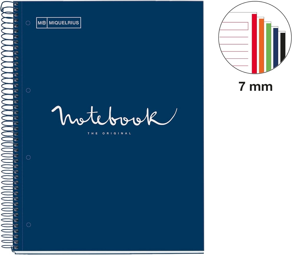 Cuaderno espiral 1L A4 90g 120h 5B T/D 4T Miquelrius