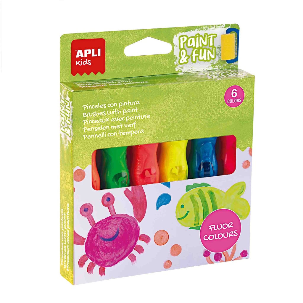 Pinceles pintura tempera de colores brillantes Apli +3a (copia)