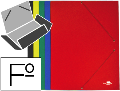 Carpeta gomas Fº 3 solapas carton colores