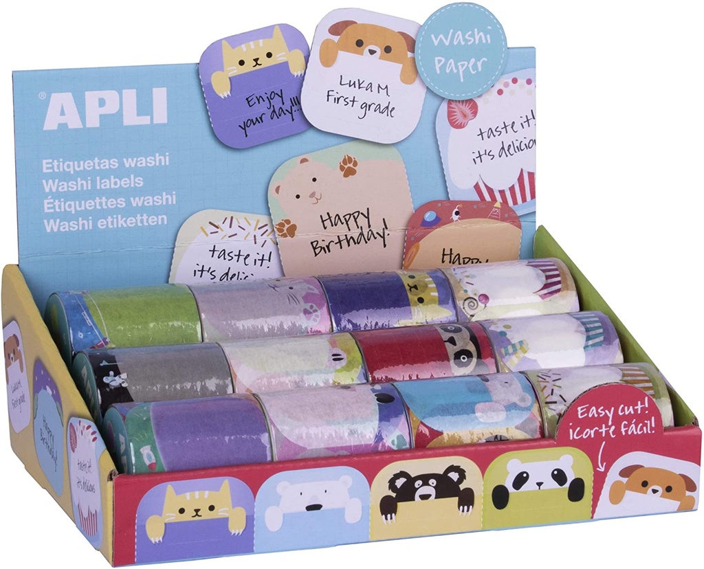 Etiquetas washi 50mm rollo 36u