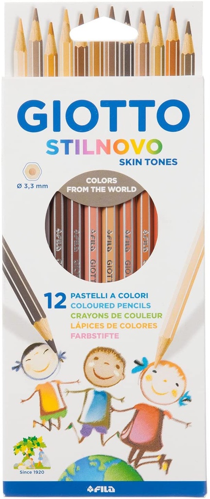 Lapices colores 12uds tonos piel giotto