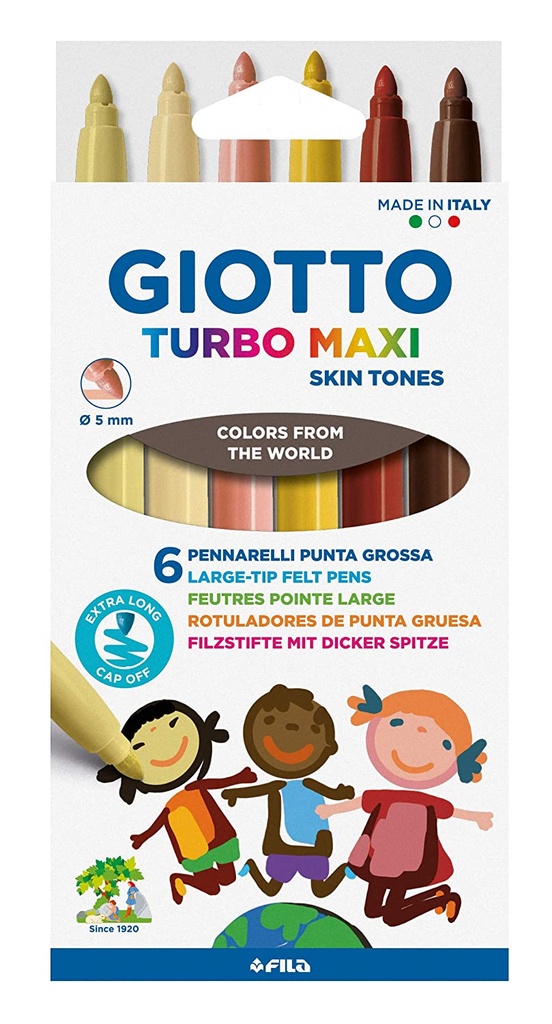 Rotuladores turbo maxi tonos piel 6U Giotto