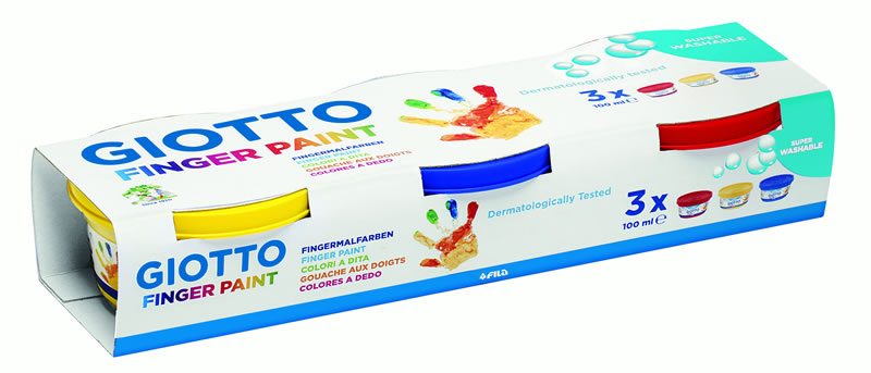Pintura dedos 100ml 3uds colores surtido. giotto