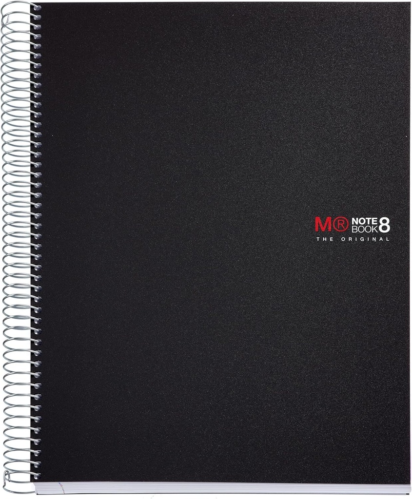 Cuaderno espiral 1L A4 70g 200h 8B 4T T/P- 8 franjas de colores Miquelrius
