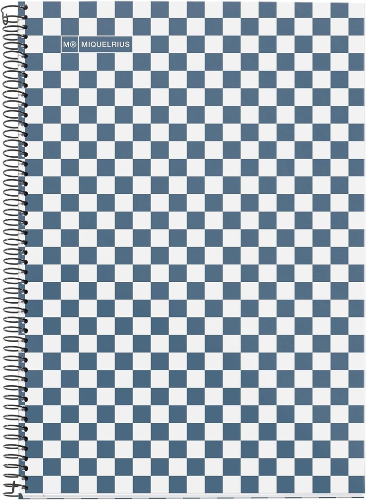 Cuaderno espiral 4X4 Fº 90g 80h T/D C/M Damero MiquelriusR