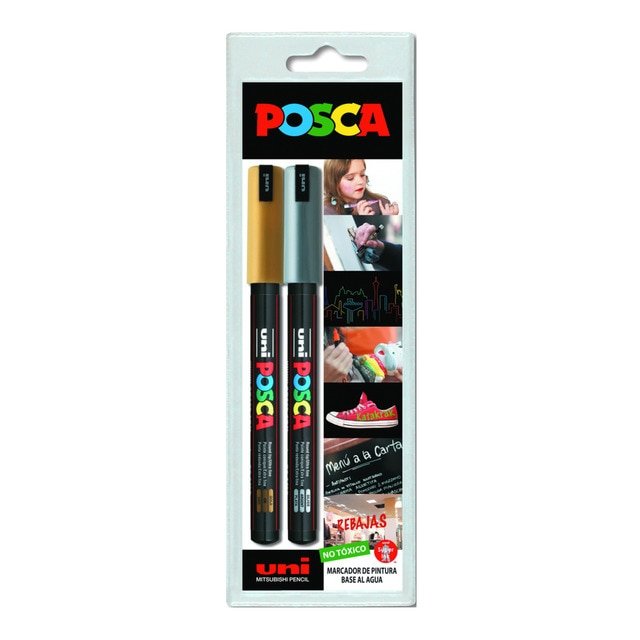Marcador PC1MR 2uds Oro, Plata Posca