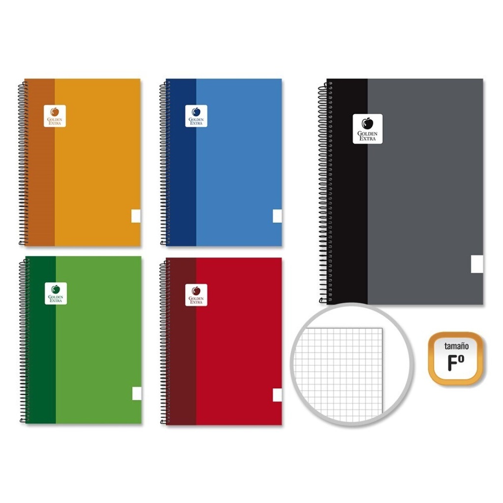 Cuaderno espiral 4X4 Fº 90g 80h T/E C/M Golden