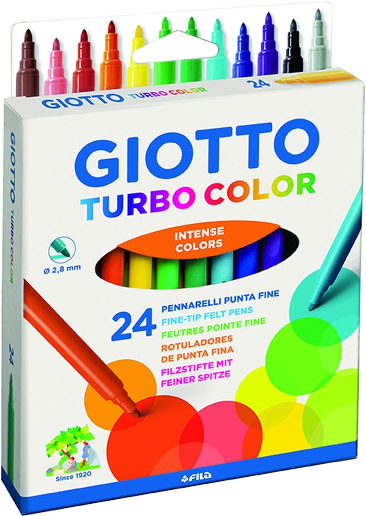 Rotuladores 24uds turbo color c/asa Giotto