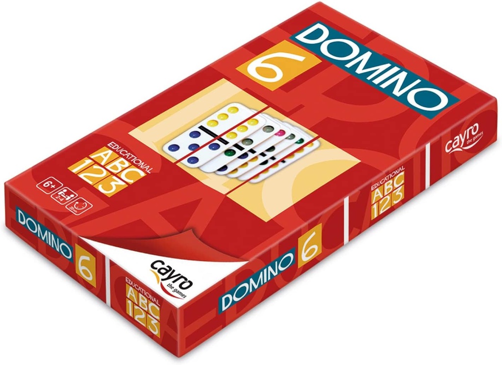 Dominó - + 6 Años - Modelo Multicolor con Fichas de Colores - Juego Clásico de Mesa para Niños y Adultos - Ideal para Viaje - 2 a 4 Jugadores