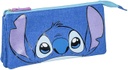 Portatodo Stitch Disney triple 22,5×21,5x2cm  Color Azul Versátil y Duradero - Producto Original Diseñado en España