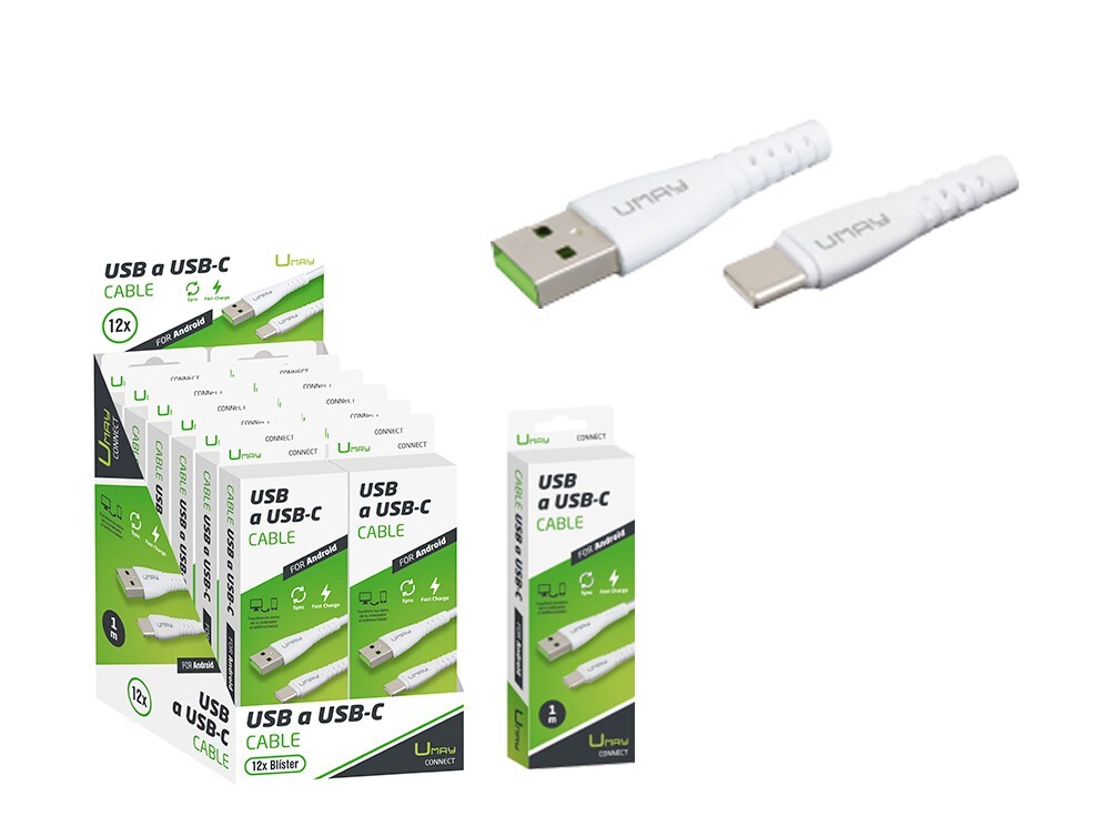 Cable cargador rápida USB a USB-C tipo C Umay