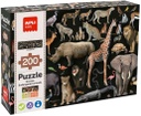 Puzzle 200 Piezas de los Animales de la Sabana en Riesgo de extincción, Multicolor +5a Apli