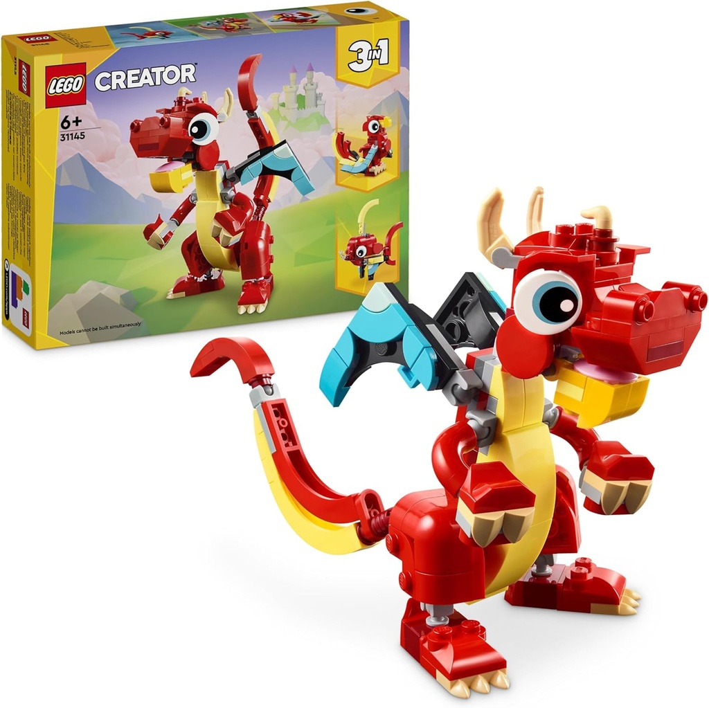 Creator 3en1 Dragón Rojo Lego +6a