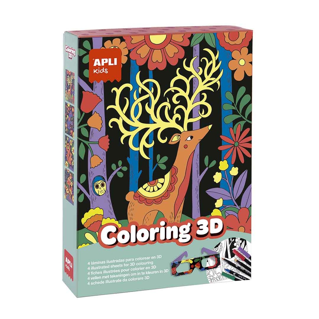 Juego para colorear con efecto 3D Apli +5a