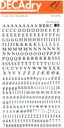 Letras y números transferibles negros super 6mm 390 caracteres Apli