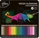 Lapices colores 24uds triangulares caja metálica Kidea