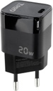Cargador rápido USB tipo C 20W negro Tooq
