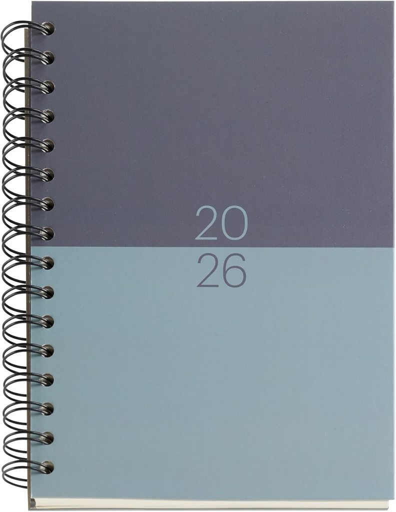 Agenda 16 Meses 25-26, Planificador Semanal: Septiembre 2025 a Diciembre 2026, Tamaño 155 x 213 mm, Semana Vista, Espiral Metálico, Cubierta de Cartón Forrado, Español-Inglés-Portugués Miquelrius