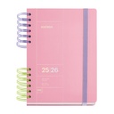 Agenda Escolar Plus Wire-O Día Página Rosa Back To Basics 25_26