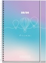 Agenda Escolar 25-26, Planificación 10 meses: de Septiembre 2025 a Junio 2026, Tamaño 117 x 174 mm, Semana Vista, Cubierta de Cartón Forrado, Espiral Metálico Blanco, Español-Inglés 