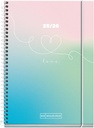 Agenda Escolar 25-26, Planificación 10 meses: de Septiembre 2025 a Junio 2026, Tamaño 117 x 174 mm, Semana Vista, Cubierta de Cartón Forrado, Espiral Metálico Blanco, Español-Inglés Miquelrius
