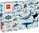 Puzzle educativo de Animales amenazados, modelo Océano, 200 piezas tamaño 6x3 cm +6A Apli