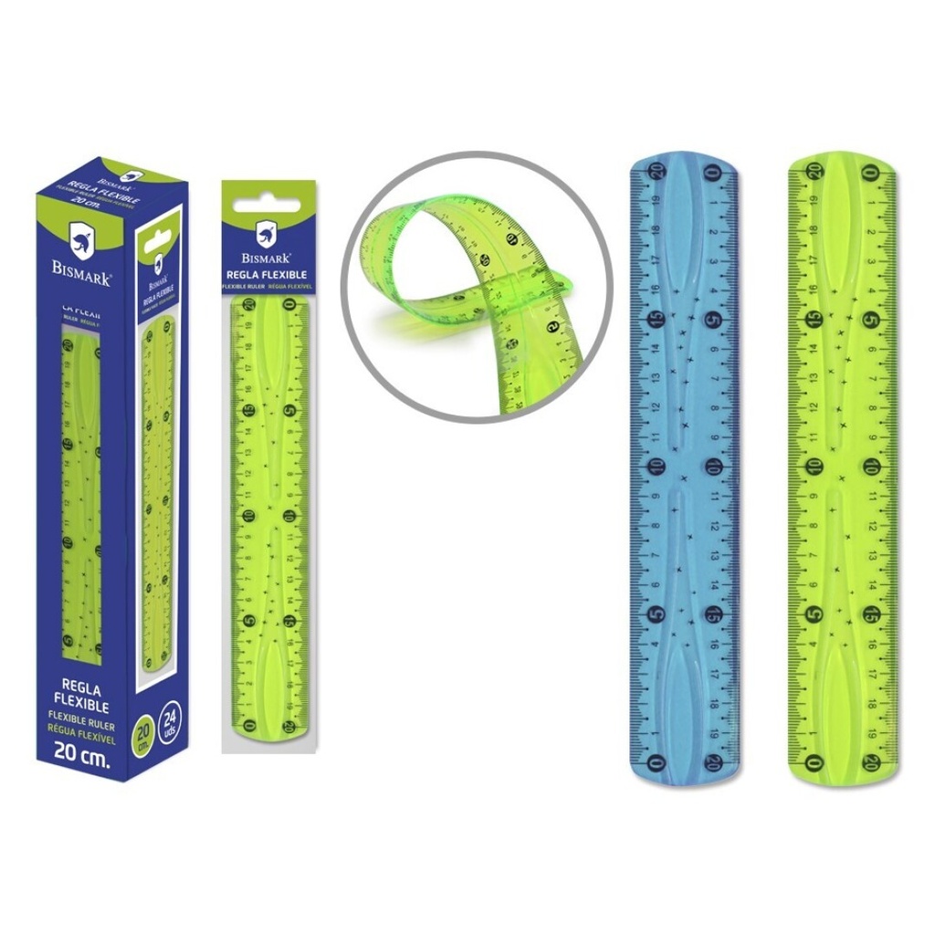 Regla 30cm flexible colores surtidos Bismark